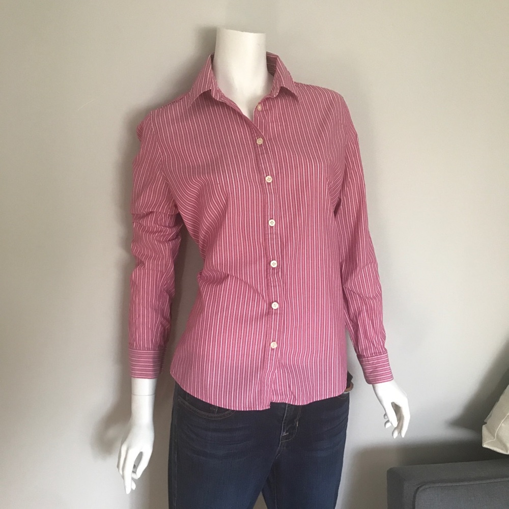 Pink Banana Republic no-iron fitted button down shirt